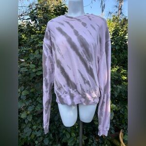 Good American Pink and Brown Tie-Dye Sweatshirt